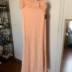 Romantic heart blush pink lace off the shoulder